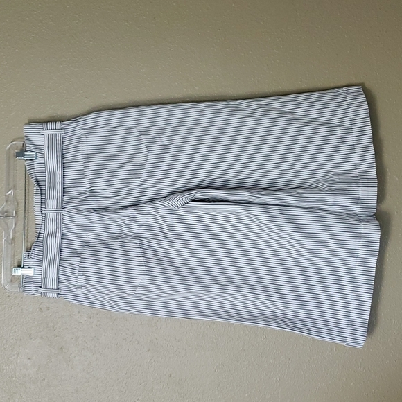 Frame Striped Culottes Belted Paperbag Waist Size 32 White and Black Wide Leg - Picture 2 of 9